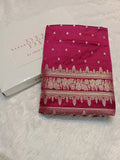 Cherry Red Shade Handwoven Kataan Mashru Silk Saree
