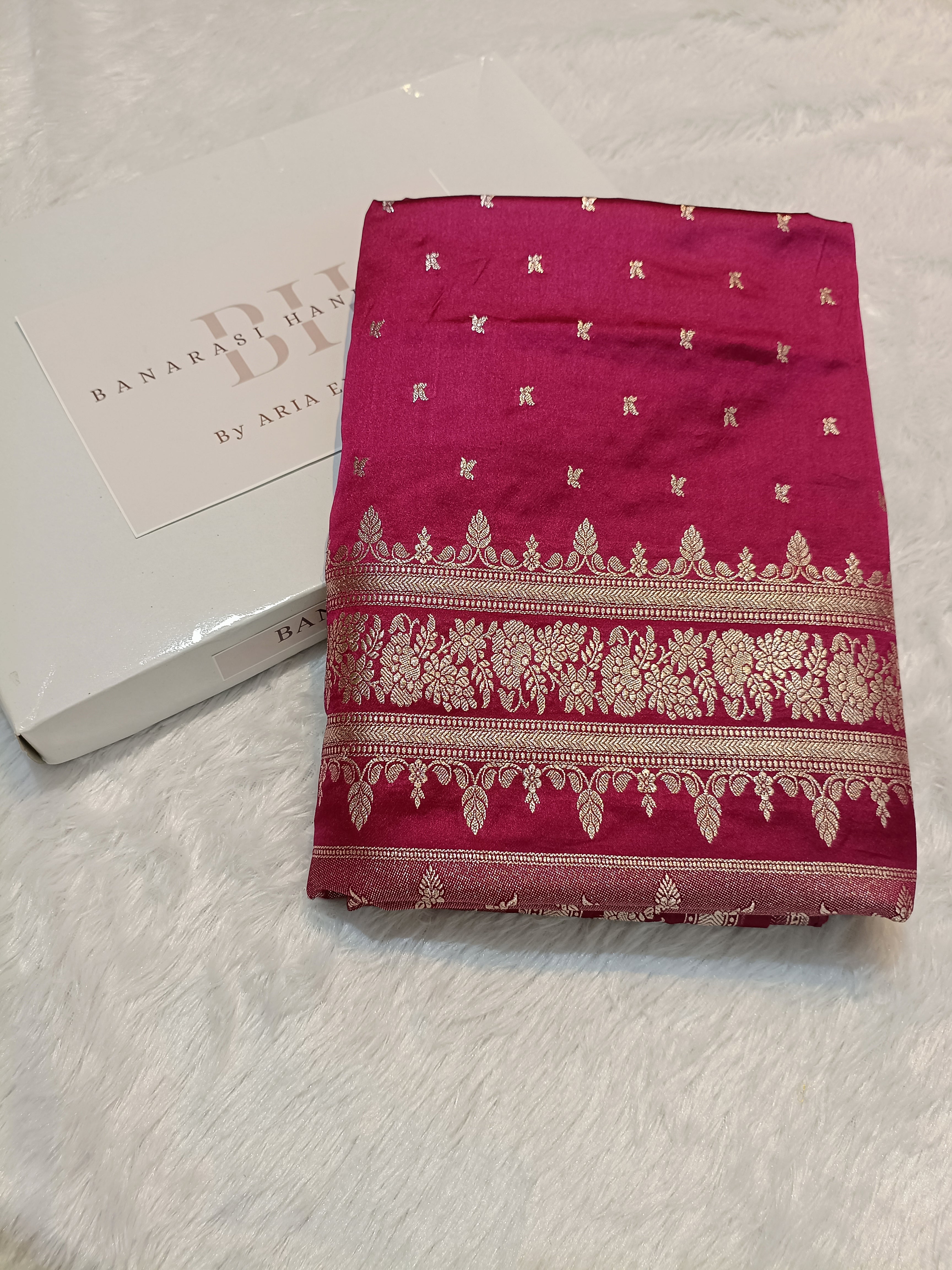 Cherry Red Shade Handwoven Kataan Mashru Silk Saree