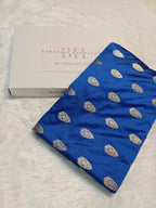 Cobalt Blue Shade Handwoven Kataan Mashru Silk Saree