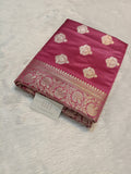 Mauve Pink Shade Handwoven Kataan Mashru Silk Saree