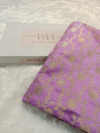 Lavender Shade Handwoven Kataan Mashru Silk Saree
