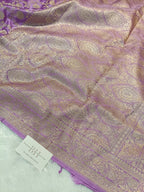 Lavender Shade Handwoven Kataan Mashru Silk Saree