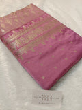 Mauve Pink Shade Handwoven Kataan Mashru Silk Saree