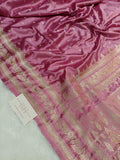 Mauve Pink Shade Handwoven Kataan Mashru Silk Saree