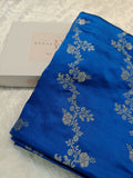 Cobalt Blue Shade Handwoven Kataan Mashru Silk Saree