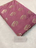 Mauve Pink Shade Handwoven Kataan Mashru Silk Saree