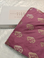 Mauve Pink Shade Handwoven Kataan Mashru Silk Saree