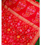 Bridal Red Shade Handwoven Muslin Kora Ektara Jamdani Saree