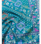 Firozi Blue Shade Handwoven Muslin Kora Ektara Jamdani Saree