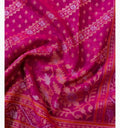 Hot Pink Shade Handwoven Muslin Kora Ektara Jamdani Saree