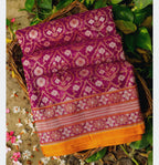 Rani Pink Shade Handwoven Muslin Kora Ektara Jamdani Saree