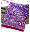 Purple Shade Handwoven Muslin Kora Ektara Jamdani Saree