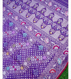 Purple Shade Handwoven Muslin Kora Ektara Jamdani Saree
