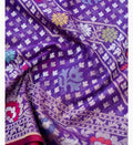 (Pre-Order) Purple Shade Handwoven Muslin Kora Ektara Jamdani Saree