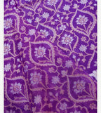 Purple Shade Handwoven Muslin Kora Ektara Jamdani Saree