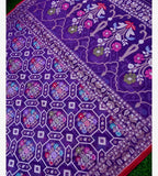 Purple Shade Handwoven Muslin Kora Ektara Jamdani Saree