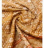 Mustard Gold Shade Handwoven Muslin Kora Ektara Jamdani Saree