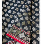 Black Shade Handwoven Ektara Kora Jamdani Saree