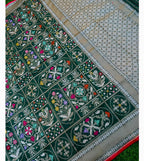 Forest Green Shade Handwoven Muslin Kora Ektara Jamdani