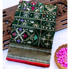 Forest Green Shade Handwoven Muslin Kora Ektara Jamdani