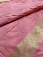 Bubble Gum Pink Shade Handwoven Pure Kataan Silk Saree