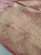 Baby Pink Shade Handwoven Traditional Jangla Kataan Silk