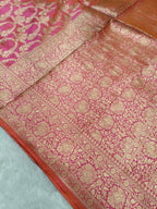 Dhoop Chau Pink Shade Handwoven Pure Kataan Silk Saree