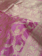 Bubble Gum Pink Shade Handwoven Kataan Silk Saree