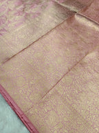 Baby Pink Shade Handwoven Pure Kataan Silk Saree