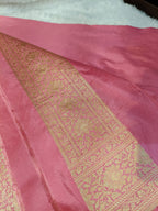 Baby Pink Shade Handwoven Pure Kataan Silk Saree