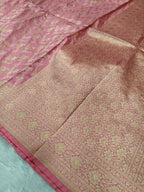 Baby Pink Shade Handwoven Pure Kataan Silk Saree
