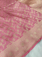 Baby Pink Shade Handwoven Pure Kataan Silk Saree