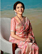 Neeta Ambani Ma'am Inspired Handloom Premium Katan Silk Saree with Meenakari Floral Buti Design