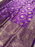 Purple Shade Handwoven Kataan Silk Dupatta