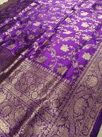 Purple Shade Handwoven Kataan Silk Dupatta