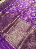 Purple Shade Handwoven Kataan Silk Dupatta