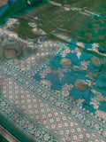 Sea Green Shade Handwoven Kataan Silk Dupatta