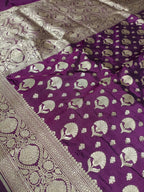 Wine Shade Handwoven Kataan Silk Dupatta