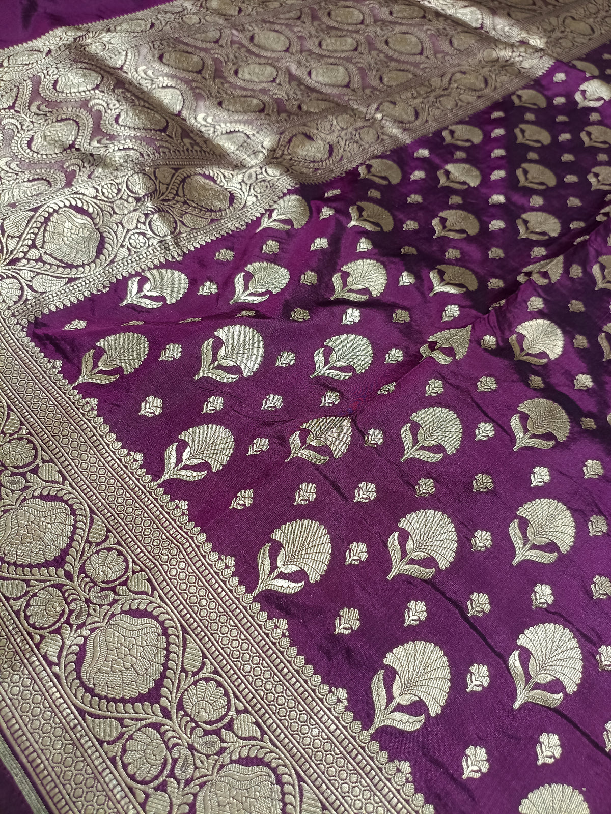 Wine Shade Handwoven Kataan Silk Dupatta