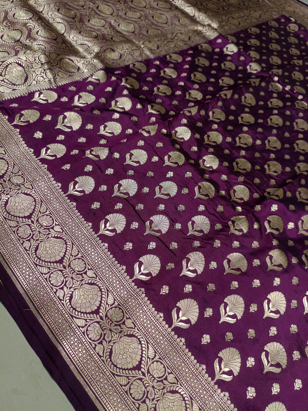 Wine Shade Handwoven Kataan Silk Dupatta