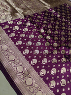 Wine Shade Handwoven Kataan Silk Dupatta