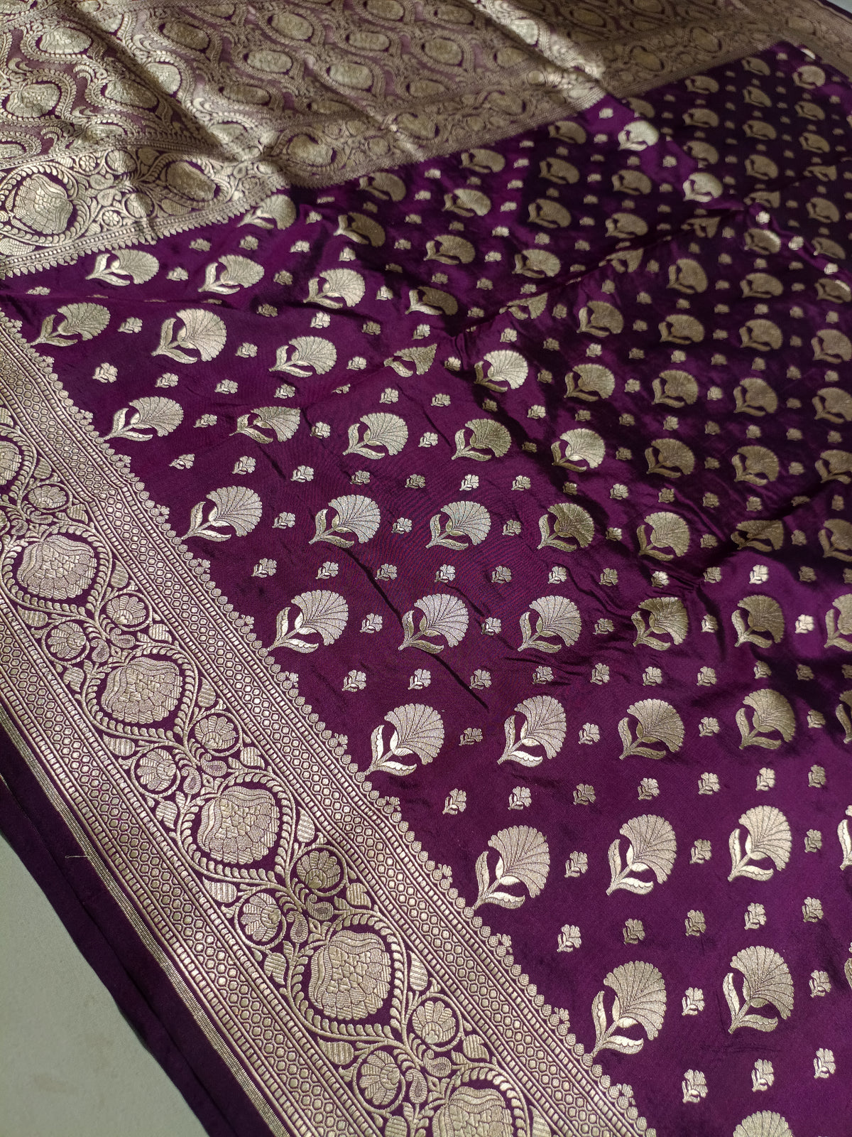 Wine Shade Handwoven Kataan Silk Dupatta