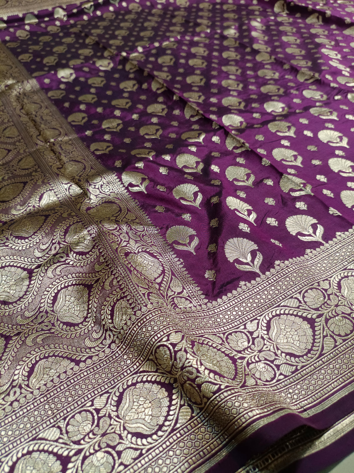 Wine Shade Handwoven Kataan Silk Dupatta