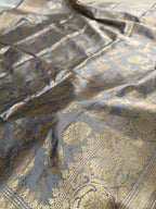 Grey Shade Handwoven Kataan Silk Dupatta