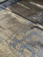 Grey Shade Handwoven Kataan Silk Dupatta
