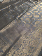 Grey Shade Handwoven Kataan Silk Dupatta
