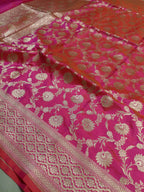 Dhoop Chau Pink Shade Handwoven Kataan Silk Dupatta