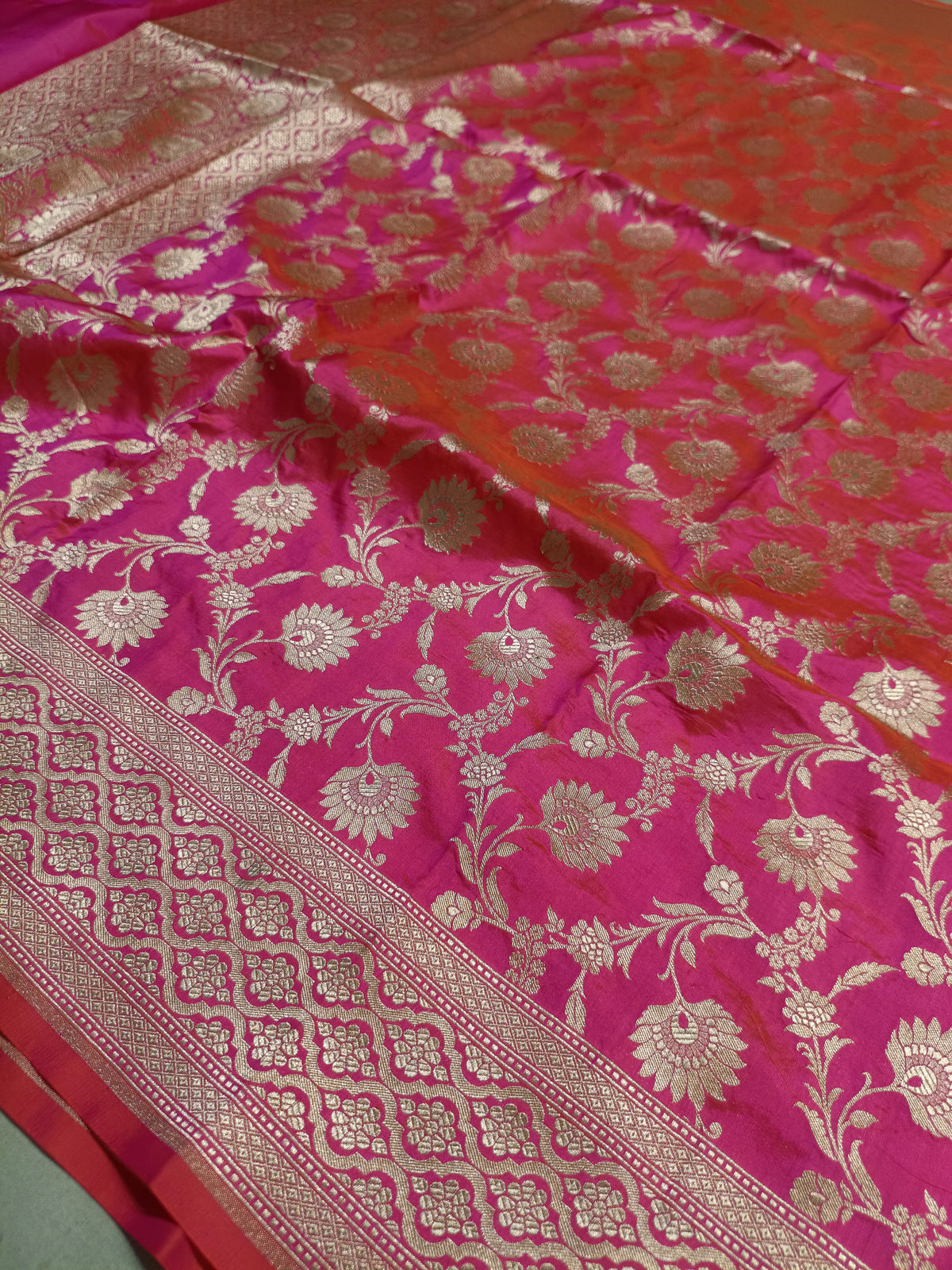 Dhoop Chau Pink Shade Handwoven Kataan Silk Dupatta