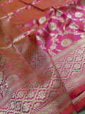Dhoop Chau Pink Shade Handwoven Kataan Silk Dupatta