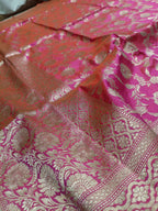 Dhoop Chau Pink Shade Handwoven Kataan Silk Dupatta